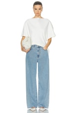 Rohe Low Waist Wide Leg in Denim Blue, view 4, click to view large image.