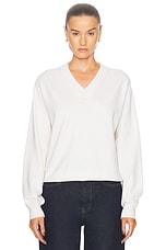 Rohe V-neck Pullover Sweater in Off White, view 1, click to view large image.