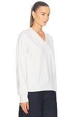 Rohe V-neck Pullover Sweater in Off White, view 2, click to view large image.