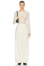 Rohe Wide Leg Trouser in Off White, view 4, click to view large image.