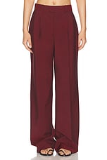 Rohe Wide Leg Single Pleated Tailored Trousers in Port Changeant, view 1, click to view large image.