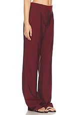 Rohe Wide Leg Single Pleated Tailored Trousers in Port Changeant, view 2, click to view large image.