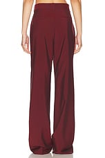 Rohe Wide Leg Single Pleated Tailored Trousers in Port Changeant, view 4, click to view large image.