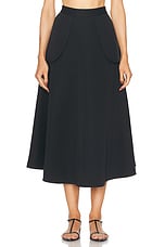 Rohe A-line External Pocket Skirt in Black, view 1, click to view large image.