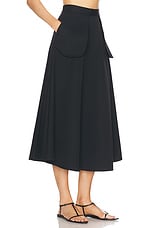 Rohe A-line External Pocket Skirt in Black, view 2, click to view large image.