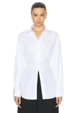 Rohe Shaped Poplin Shirt in White, view 1, click to view large image.