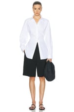 Rohe Shaped Poplin Shirt in White, view 4, click to view large image.