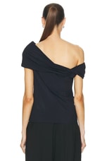 Rohe Asymmetrical Off Shoulder Top in Noir, view 4, click to view large image.