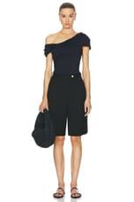 Rohe Asymmetrical Off Shoulder Top in Noir, view 5, click to view large image.