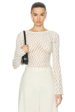 Rohe Lace Boat Neck Top in Cream, view 1, click to view large image.