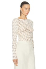 Rohe Lace Boat Neck Top in Cream, view 2, click to view large image.