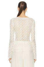 Rohe Lace Boat Neck Top in Cream, view 3, click to view large image.
