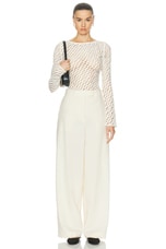 Rohe Lace Boat Neck Top in Cream, view 4, click to view large image.