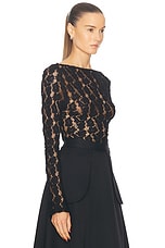 Rohe Lace Boat Neck Top in Black, view 2, click to view large image.