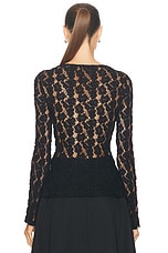 Rohe Lace Boat Neck Top in Black, view 3, click to view large image.