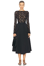 Rohe Lace Boat Neck Top in Black, view 4, click to view large image.