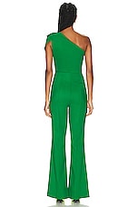 Roland Mouret Asymmetric Stretch Cady Jumpsuit in Green, view 4, click to view large image.