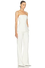 Roland Mouret Strapless Tailored Jumpsuit in Cream, view 2, click to view large image.