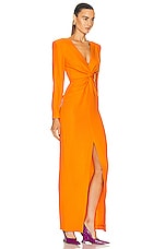 Roland Mouret Twist Maxi Dress in Orange, view 2, click to view large image.