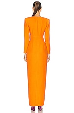 Roland Mouret Twist Maxi Dress in Orange, view 3, click to view large image.