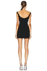 Roland Mouret Off Shoulder Diamante Mini Dress in Black, view 3, click to view large image.