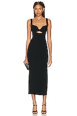 Roland Mouret Knit Midi Dress in Black, view 1, click to view large image.