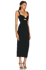 Roland Mouret Knit Midi Dress in Black, view 2, click to view large image.