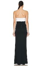 Roland Mouret Strapless Silk Maxi Dress in Black, view 3, click to view large image.