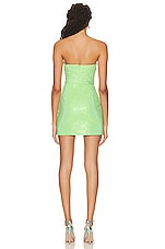 Roland Mouret Strapless Diamante Mini Dress in Green, view 3, click to view large image.
