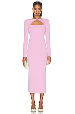 Roland Mouret Long Sleeve Knit Midi Dress in Light Pink, view 1, click to view large image.