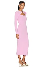 Roland Mouret Long Sleeve Knit Midi Dress in Light Pink, view 2, click to view large image.
