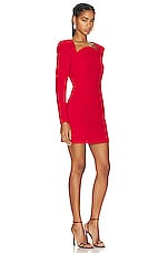 Roland Mouret Long Sleeve Mini Dress in Red, view 2, click to view large image.
