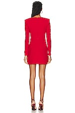 Roland Mouret Long Sleeve Mini Dress in Red, view 3, click to view large image.