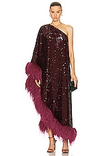 Roland Mouret Sequin Midi Dress in Maroon, view 1, click to view large image.