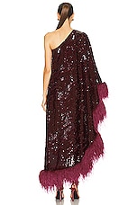 Roland Mouret Sequin Midi Dress in Maroon, view 4, click to view large image.