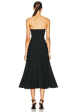 Roland Mouret Silk Midi Dress in Black, view 3, click to view large image.
