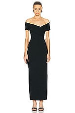 Roland Mouret Off The Shoulder Maxi Dress in Black, view 1, click to view large image.