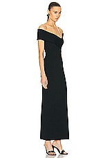 Roland Mouret Off The Shoulder Maxi Dress in Black, view 2, click to view large image.