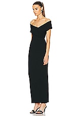 Roland Mouret Off The Shoulder Maxi Dress in Black, view 3, click to view large image.