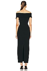 Roland Mouret Off The Shoulder Maxi Dress in Black, view 4, click to view large image.