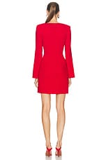 Roland Mouret Long Sleeve Mini Dress in Red, view 3, click to view large image.