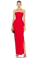 Roland Mouret Strapless Gown in Red, view 1, click to view large image.