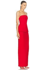 Roland Mouret Strapless Gown in Red, view 2, click to view large image.