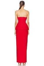 Roland Mouret Strapless Gown in Red, view 4, click to view large image.