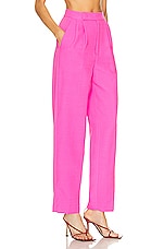 Roland Mouret Straight Cut Trouser in Pink, view 2, click to view large image.