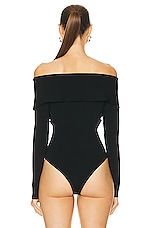 Roland Mouret Long Sleeve Bodysuit in Black, view 4, click to view large image.