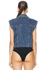 Ronny Kobo Carlyle Bodysuit in Light Wash Blue, view 4, click to view large image.