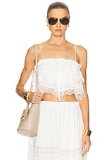 ◆PAULS BOUTIQUE◆ XYLA IVORY 5009555213 Free People Le Femme - White Ruffled Top - Crochet Lace Top