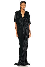 RICK OWENS LILIES V-Neck Gown in Black, view 1, click to view large image.