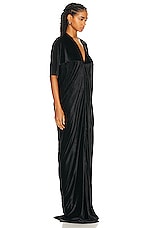 RICK OWENS LILIES V-Neck Gown in Black, view 2, click to view large image.